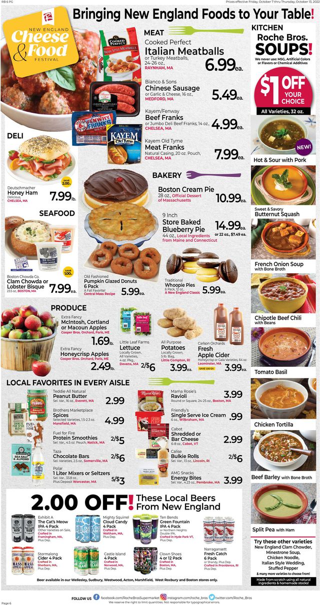 Roche Bros. Supermarkets Ad from 10/07/2022