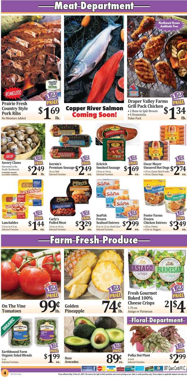 Rosauers Ad from 05/15/2019