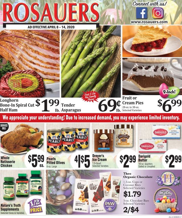 Rosauers Ad from 04/08/2020
