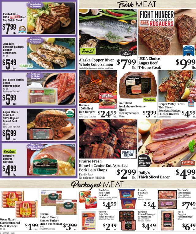 Rosauers Ad from 08/18/2021