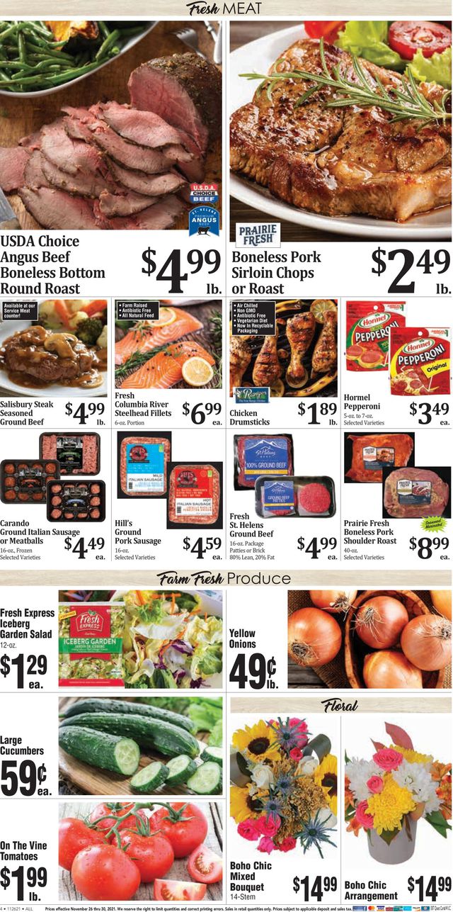 Rosauers Ad from 11/26/2021