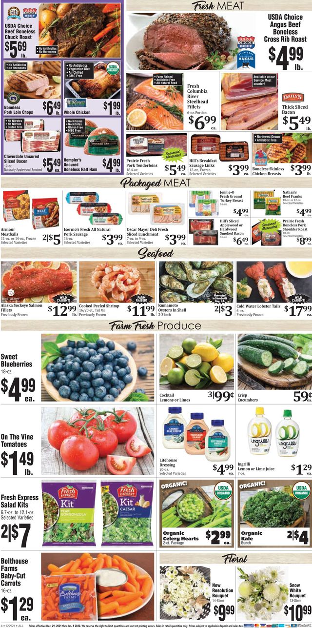 Rosauers Ad from 12/29/2021