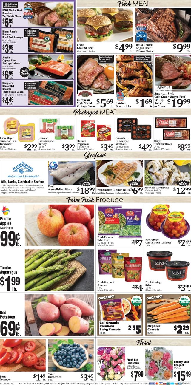 Rosauers Ad from 03/30/2022