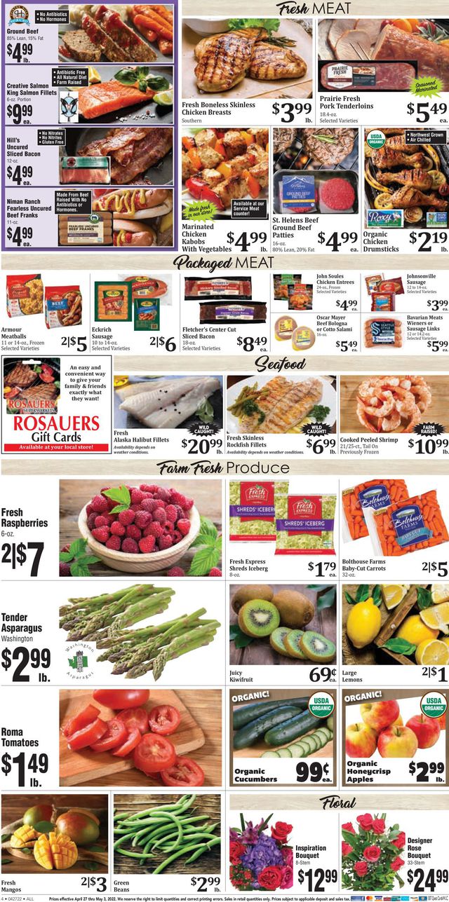Rosauers Ad from 04/27/2022