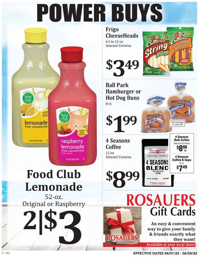 Rosauers Ad from 06/01/2022