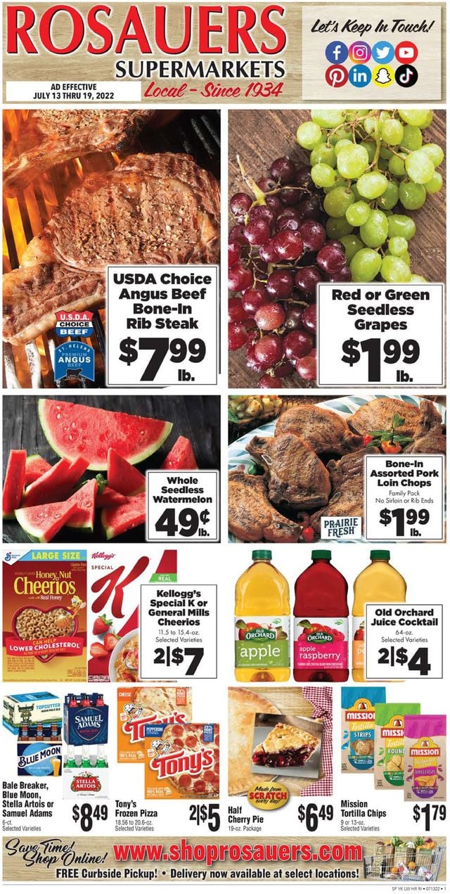 Rosauers Ad from 07/13/2022