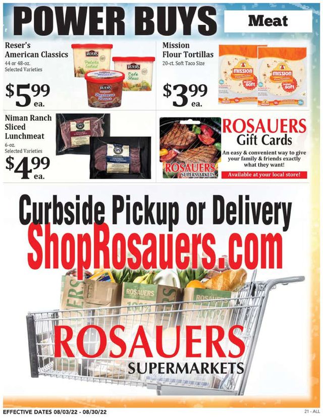 Rosauers Ad from 08/03/2022
