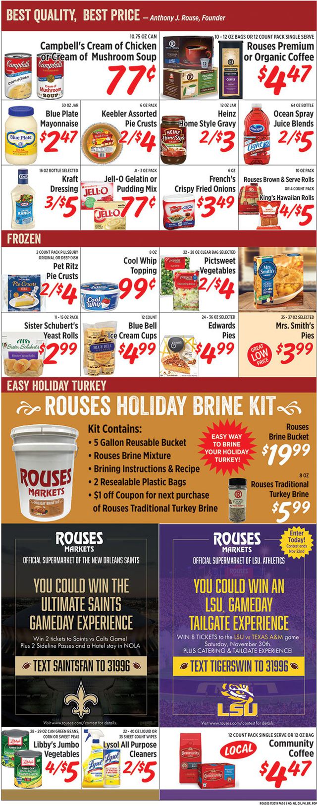 Rouses Ad from 11/20/2019