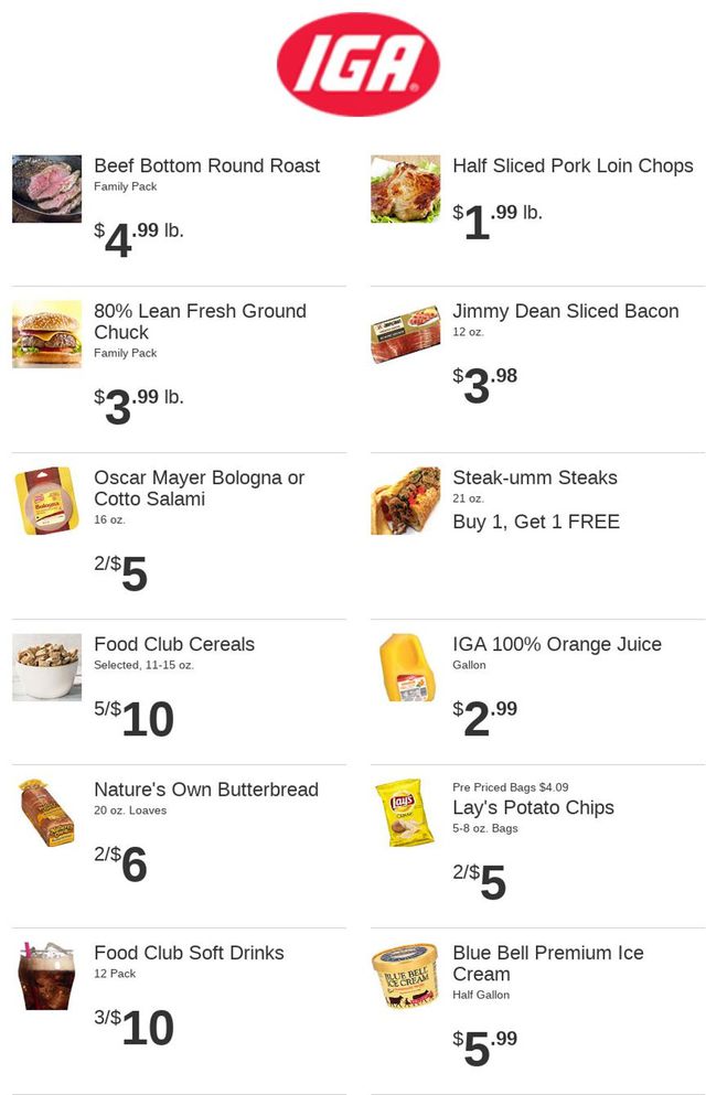Rowe's IGA Supermarkets Ad from 01/19/2022