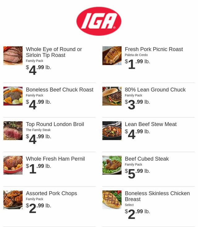 Rowe's IGA Supermarkets Ad from 11/16/2022