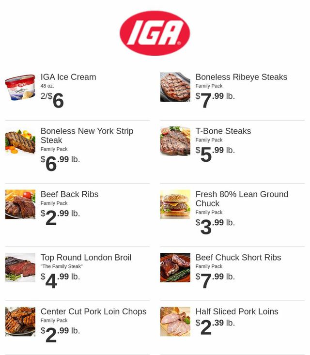 Rowe's IGA Supermarkets Ad from 01/25/2023