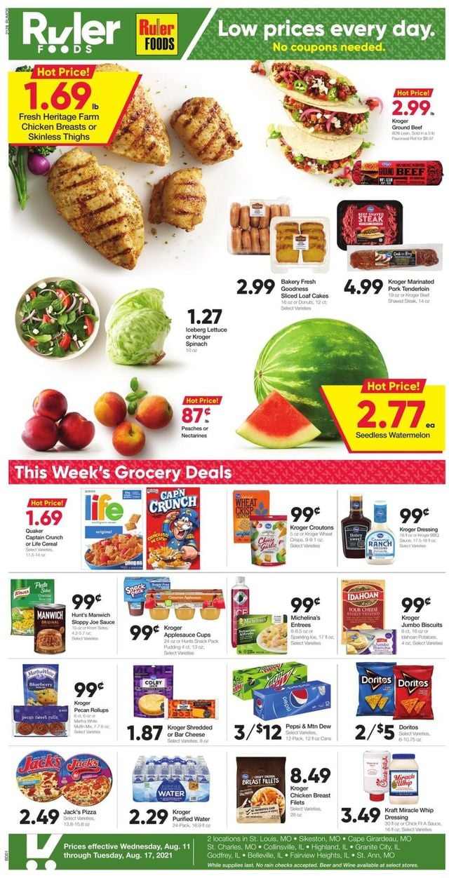 Ruler Foods Ad from 08/11/2021