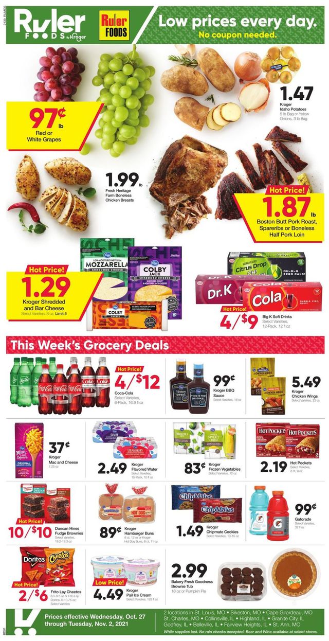 Ruler Foods Ad from 10/27/2021