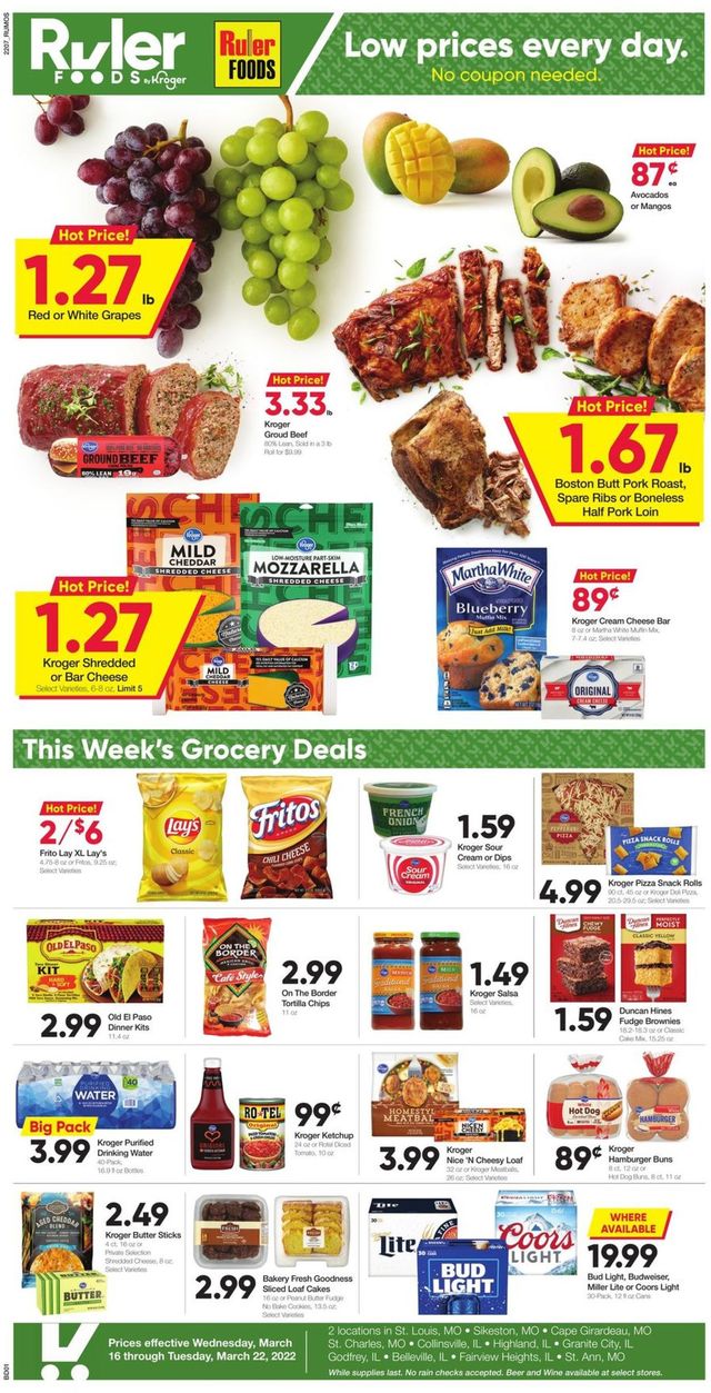 Ruler Foods Ad from 03/16/2022
