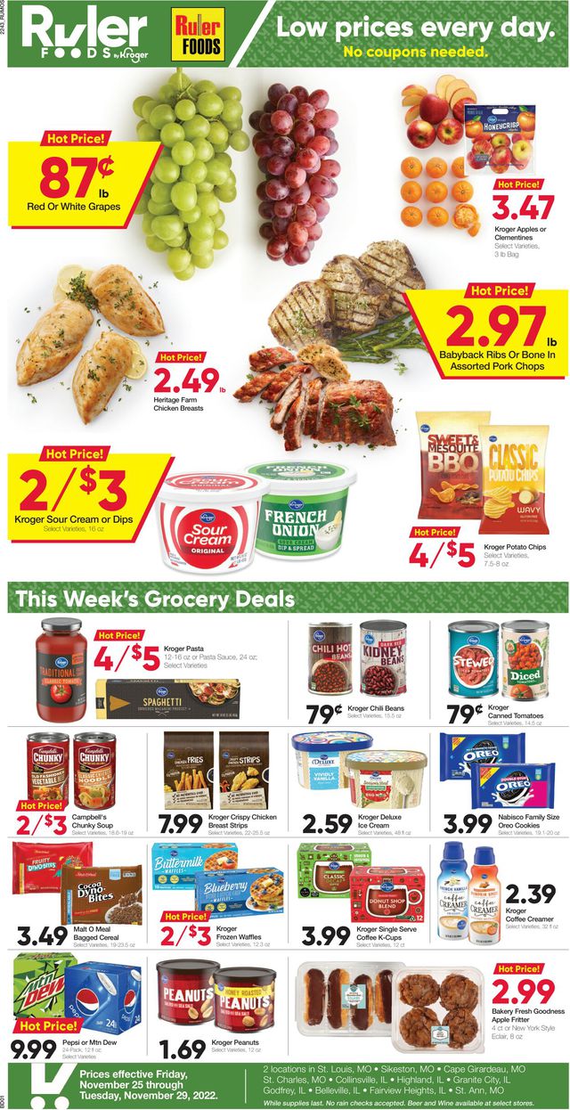 Ruler Foods Ad from 11/25/2022