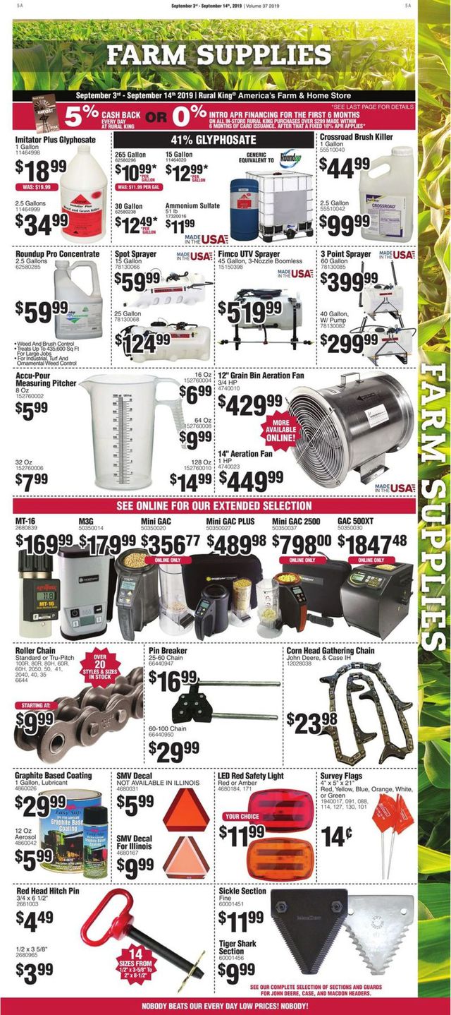 Rural King Ad from 09/03/2019