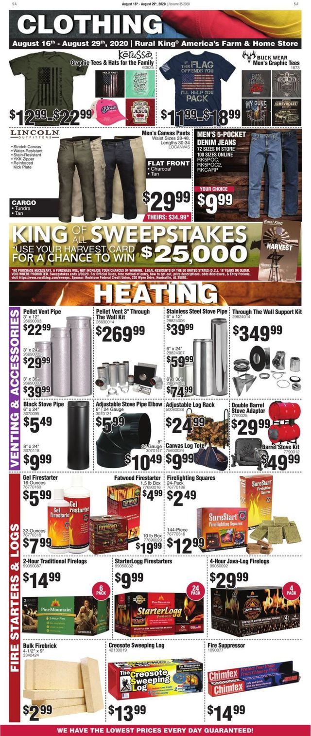Rural King Ad from 08/16/2020