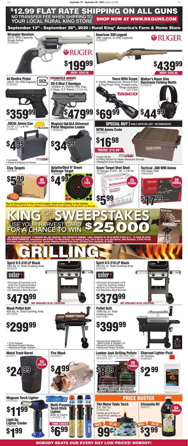 Rural King Ad from 09/13/2020