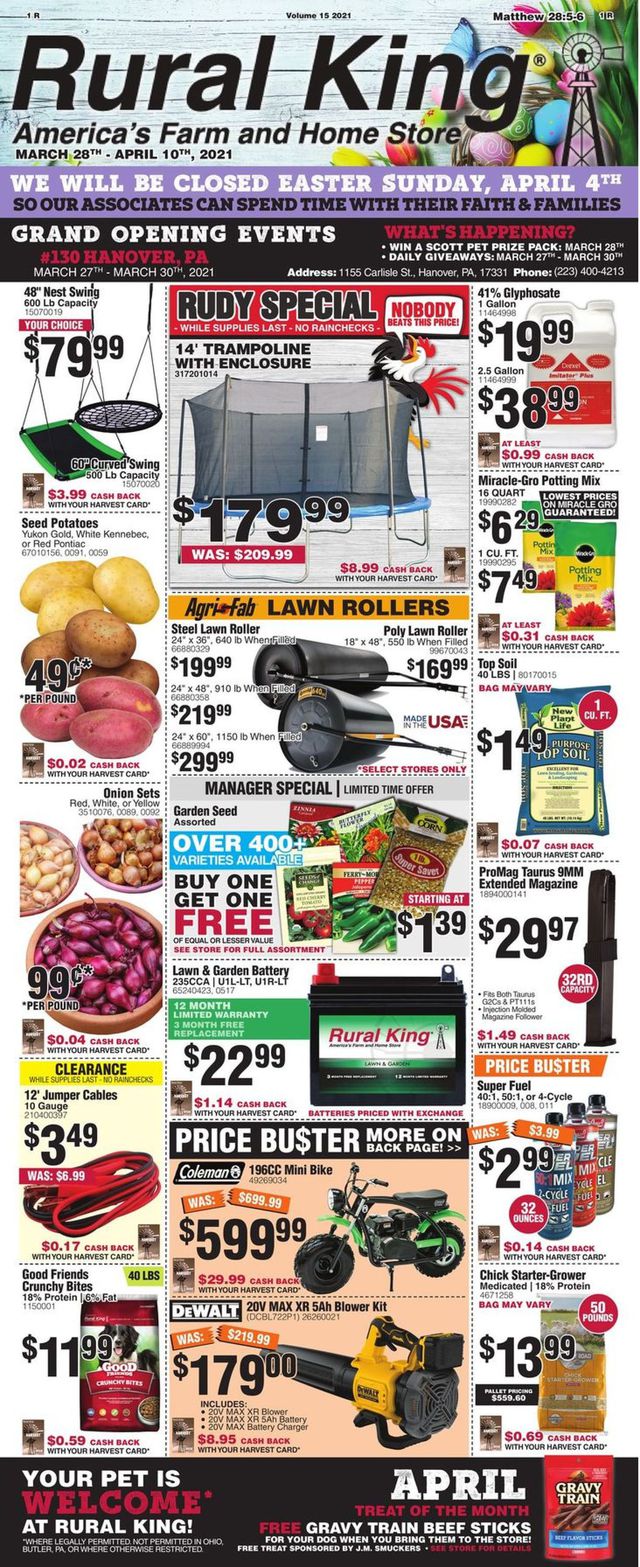 Rural King Ad from 03/28/2021