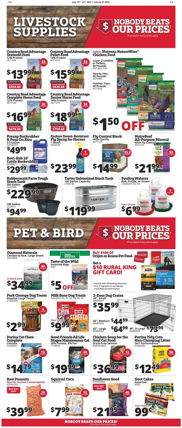 Rural King Ad from 07/14/2022