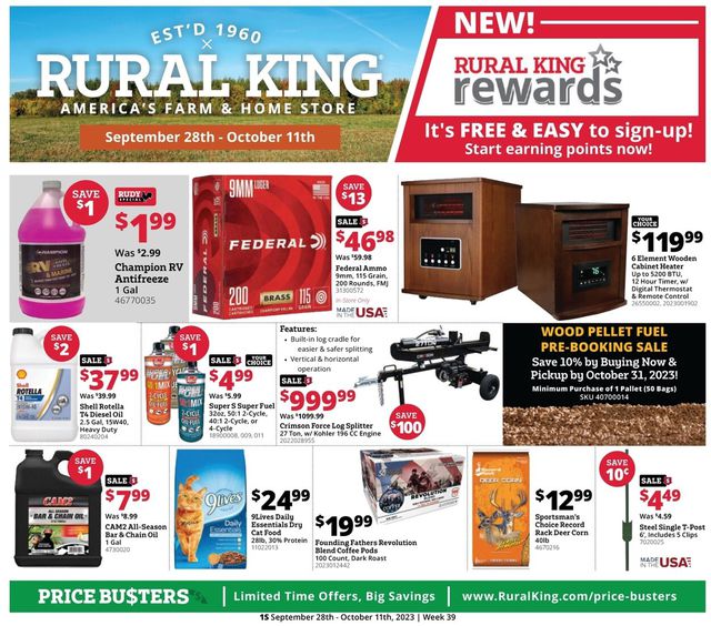 Rural King Ad from 09/28/2023