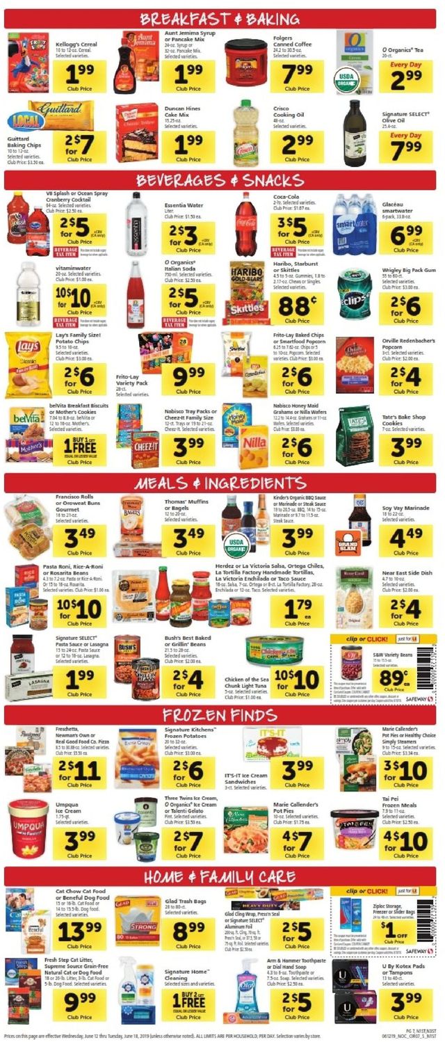 Safeway Ad from 06/12/2019