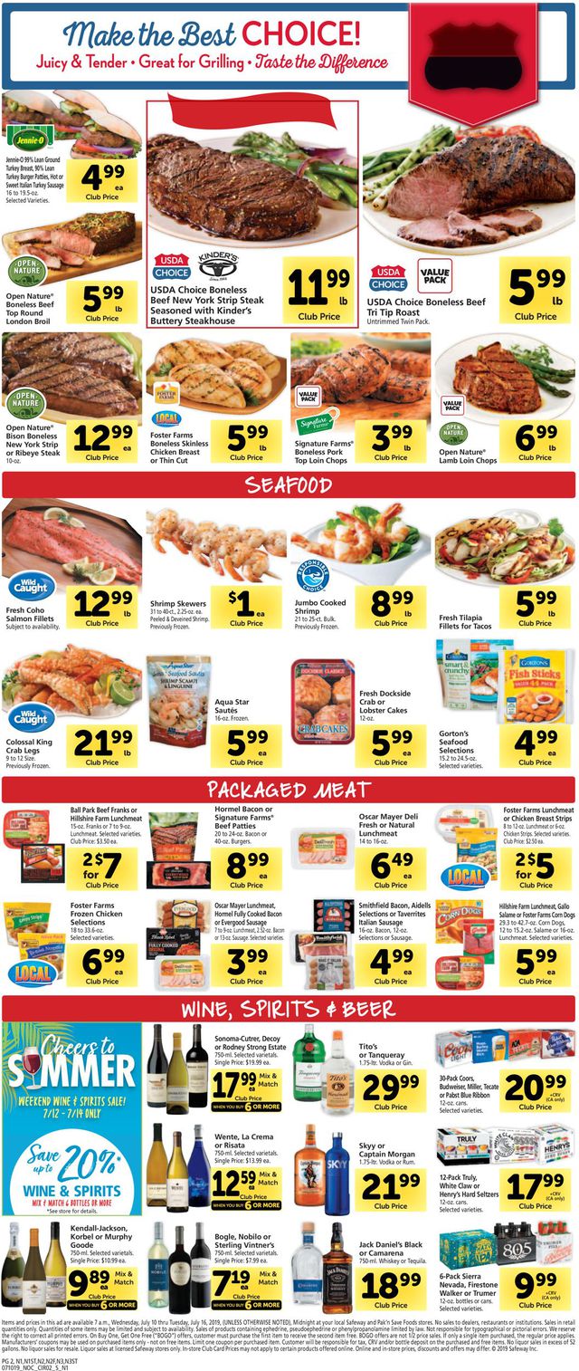 Safeway Ad from 07/10/2019