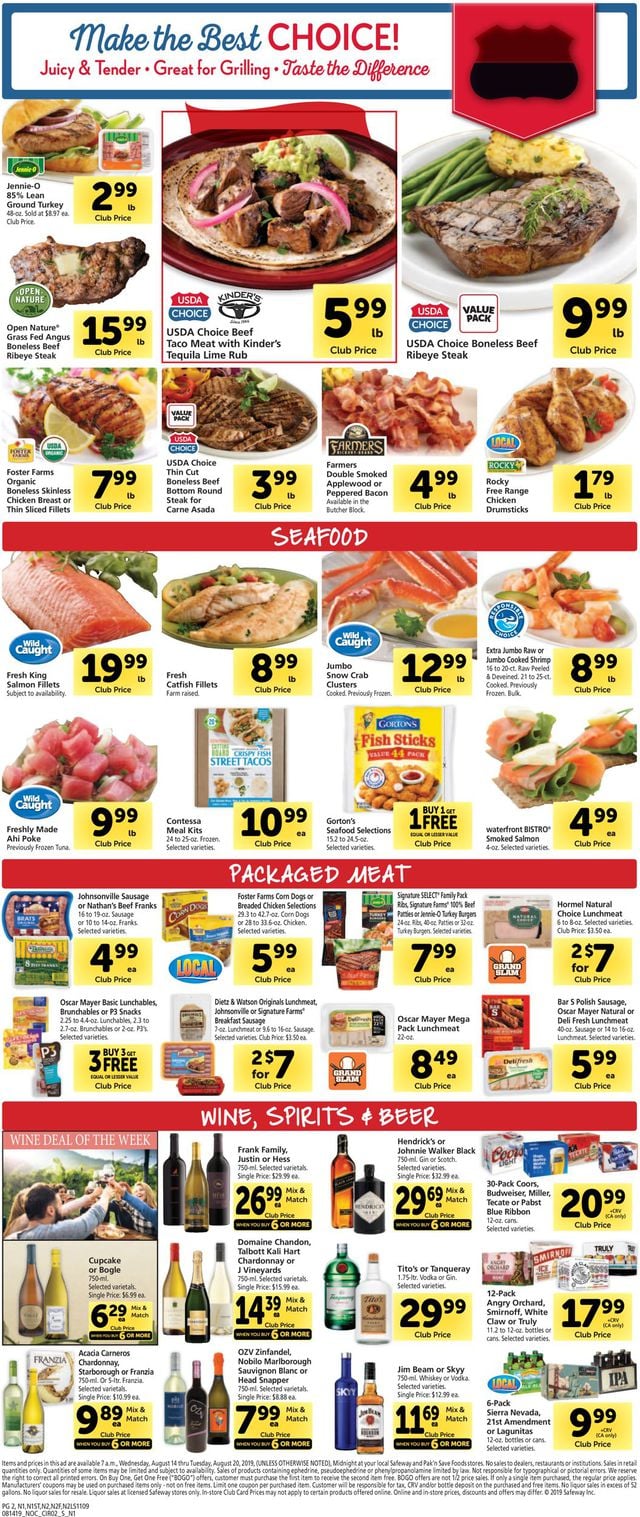 Safeway Ad from 08/14/2019