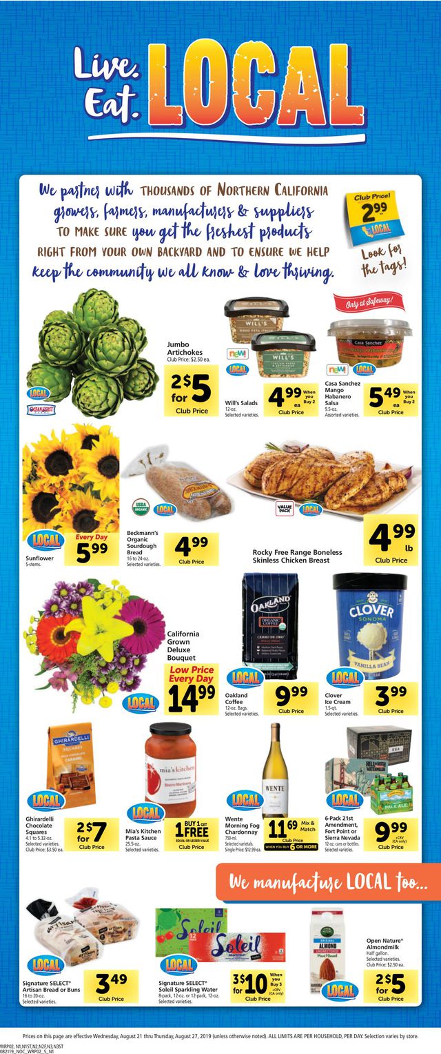 Safeway Ad from 08/21/2019