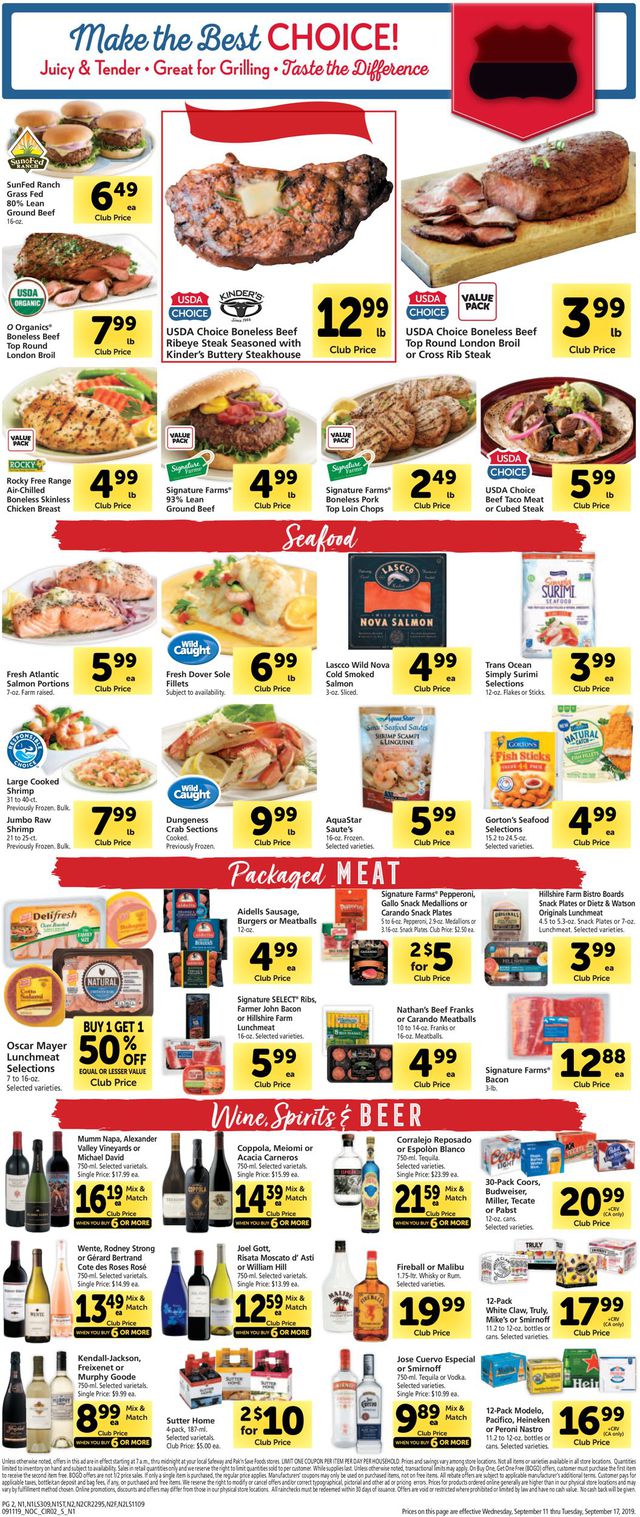 Safeway Ad from 09/11/2019