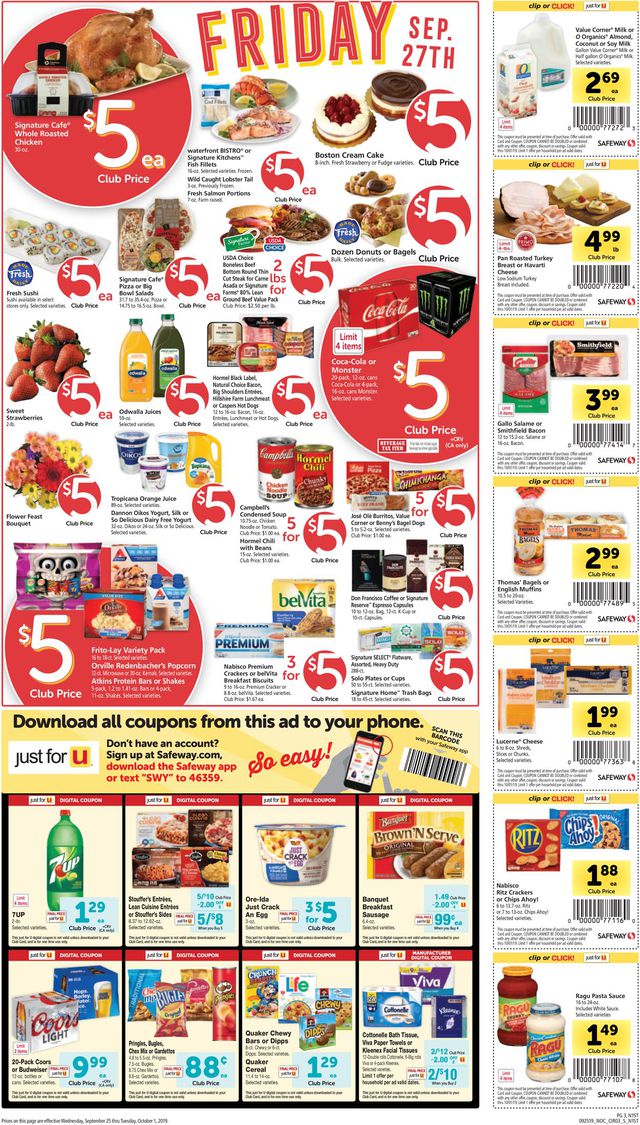 Safeway Ad from 09/25/2019