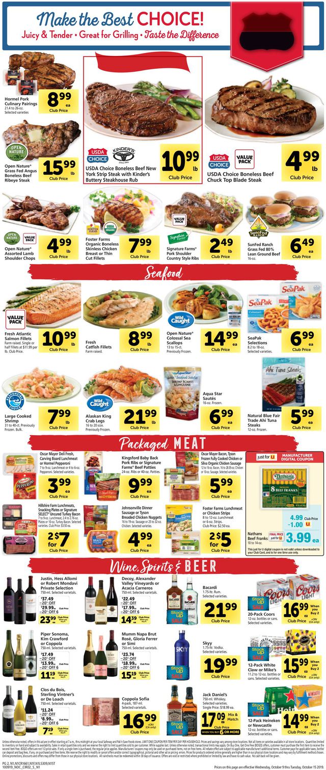 Safeway Ad from 10/09/2019