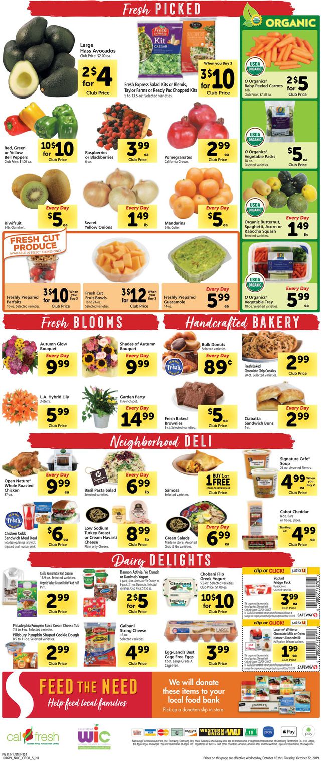 Safeway Ad from 10/16/2019
