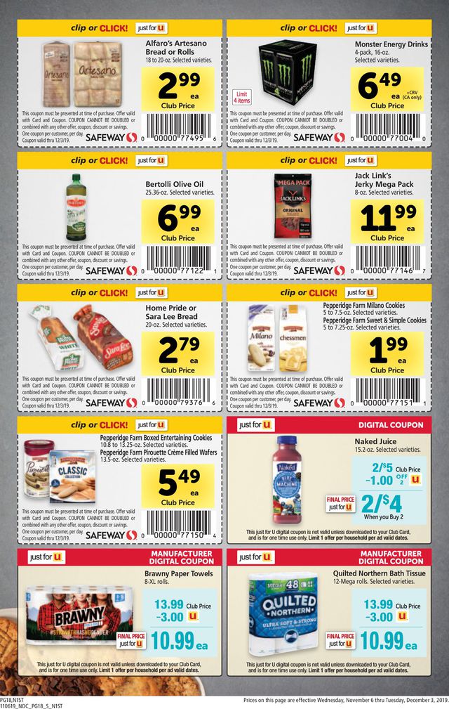 Safeway Ad from 11/06/2019