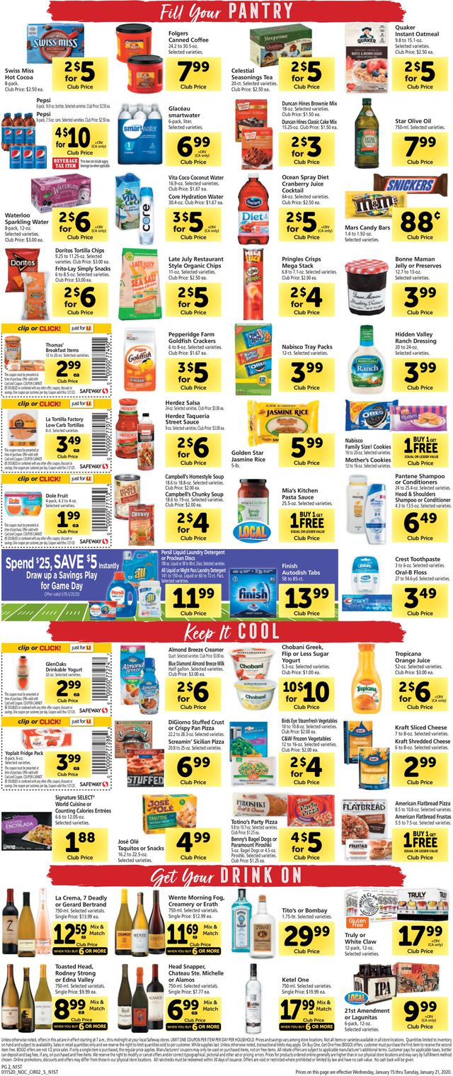 Safeway Ad from 01/15/2020