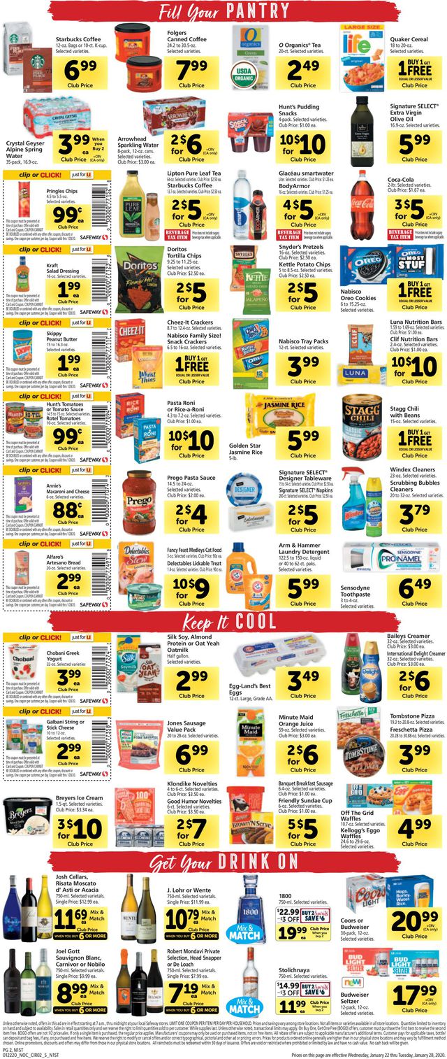 Safeway Ad from 01/22/2020