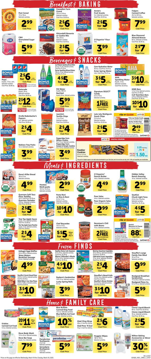Safeway Ad from 03/18/2020
