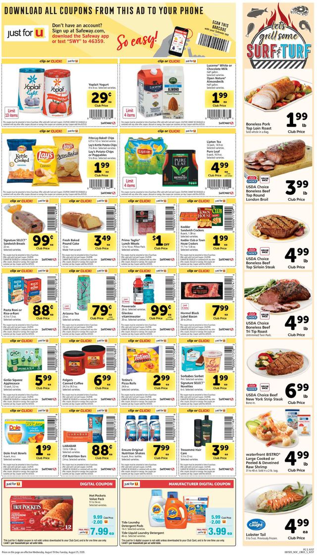 Safeway Ad from 08/19/2020