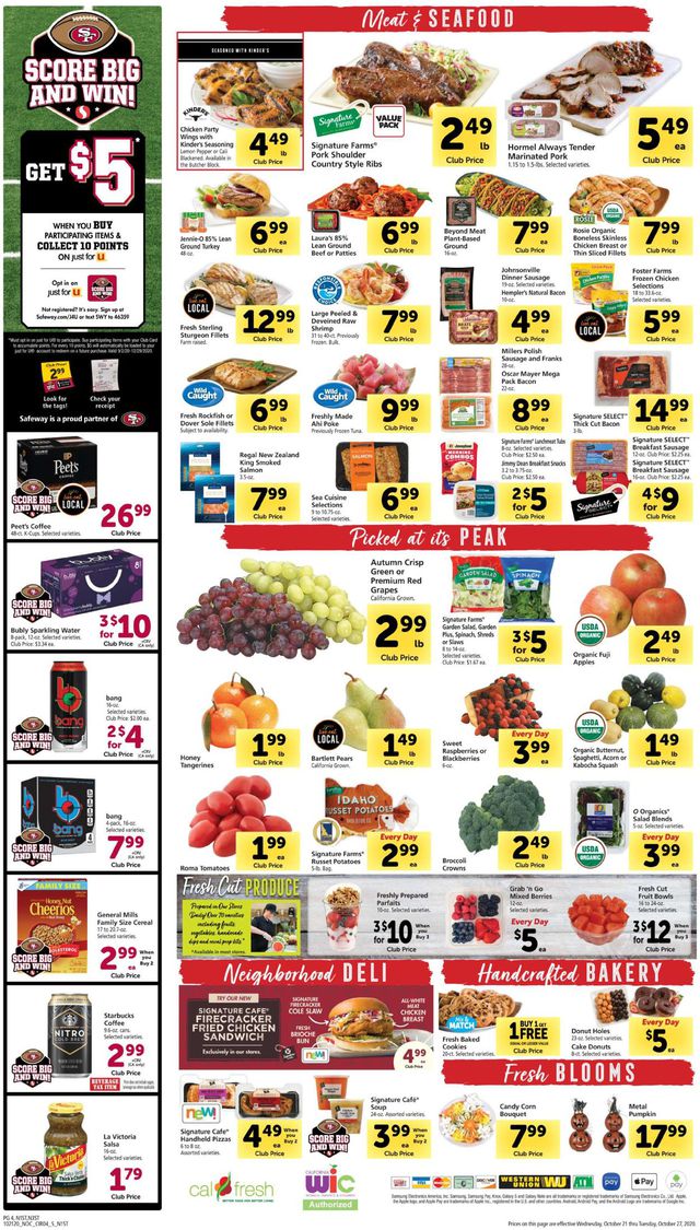 Safeway Ad from 10/21/2020