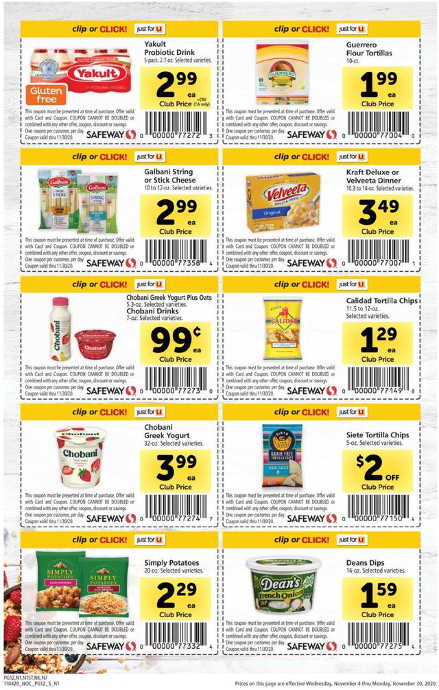 Safeway Ad from 11/04/2020