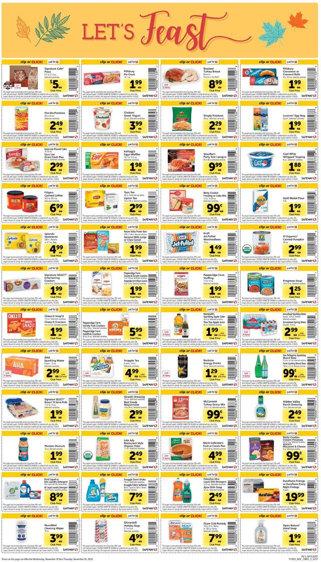 Safeway Ad from 11/18/2020