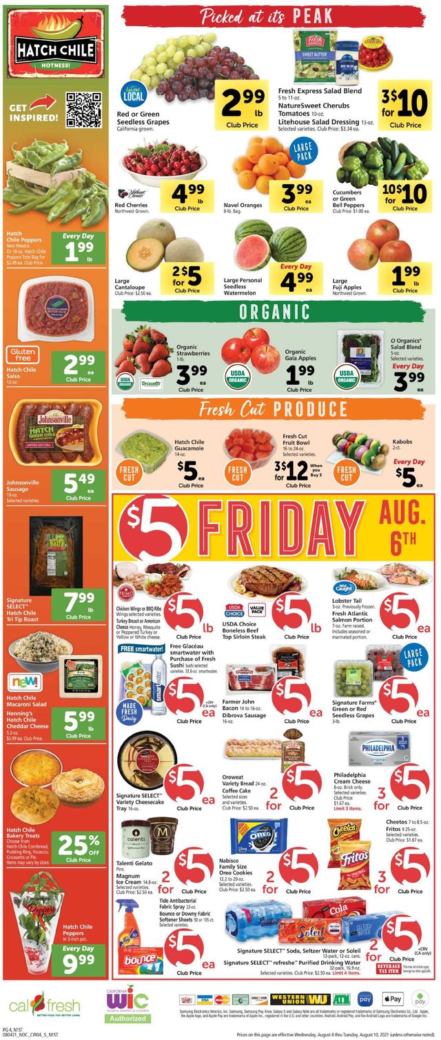 Safeway Ad from 08/04/2021