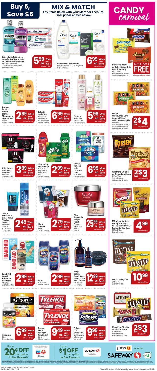 Safeway Ad from 08/11/2021