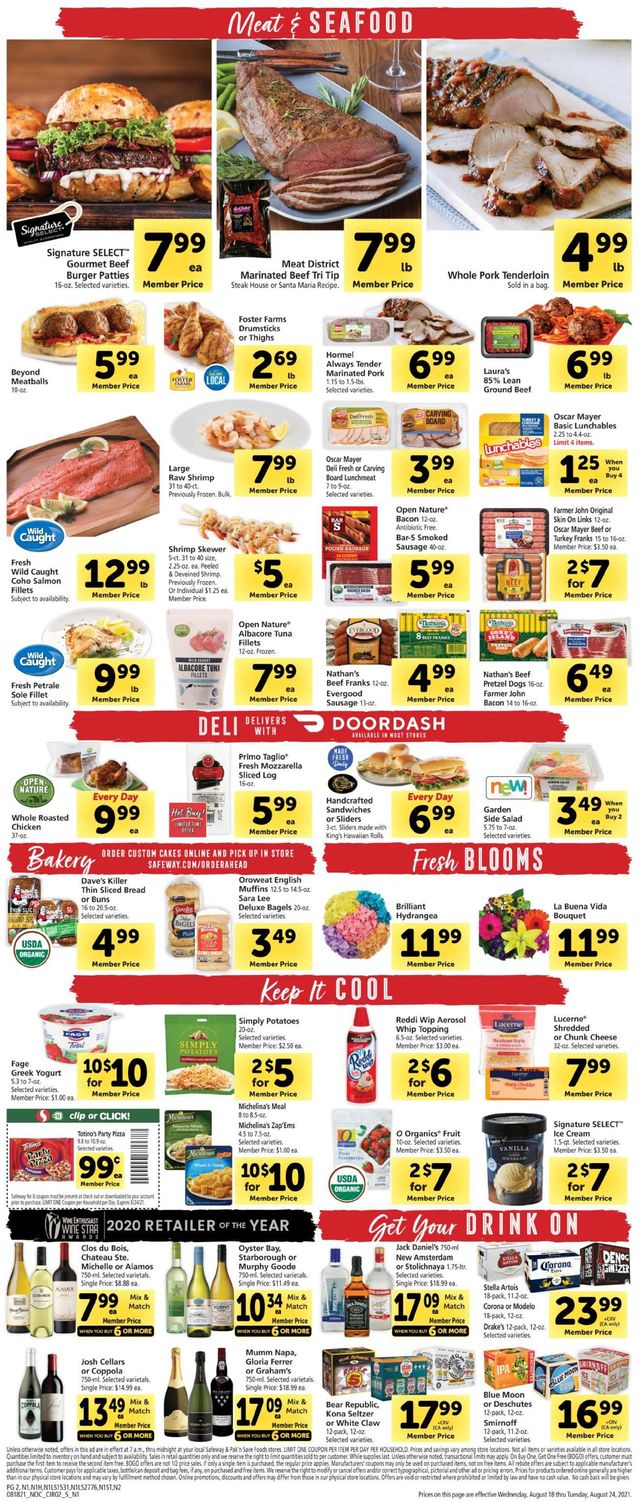 Safeway Ad from 08/18/2021