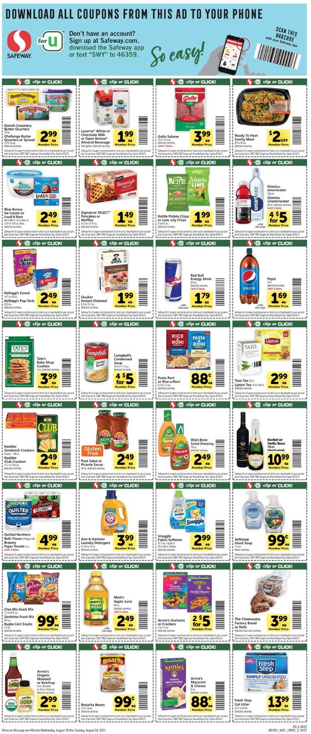 Safeway Ad from 08/18/2021