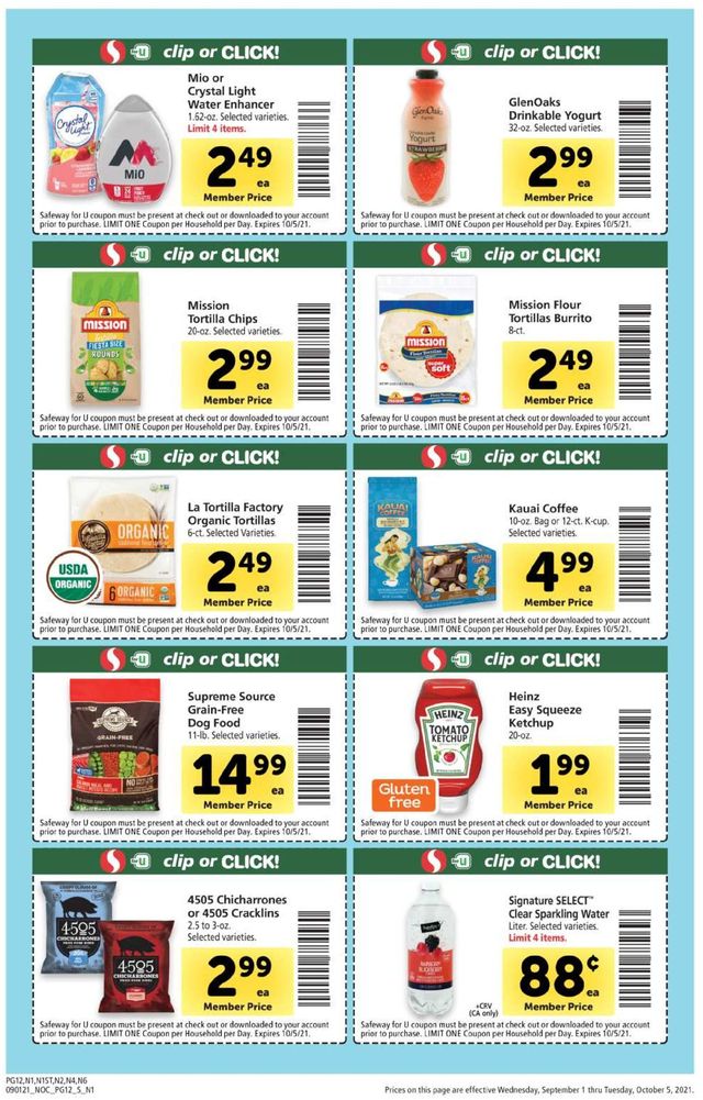 Safeway Ad from 09/01/2021