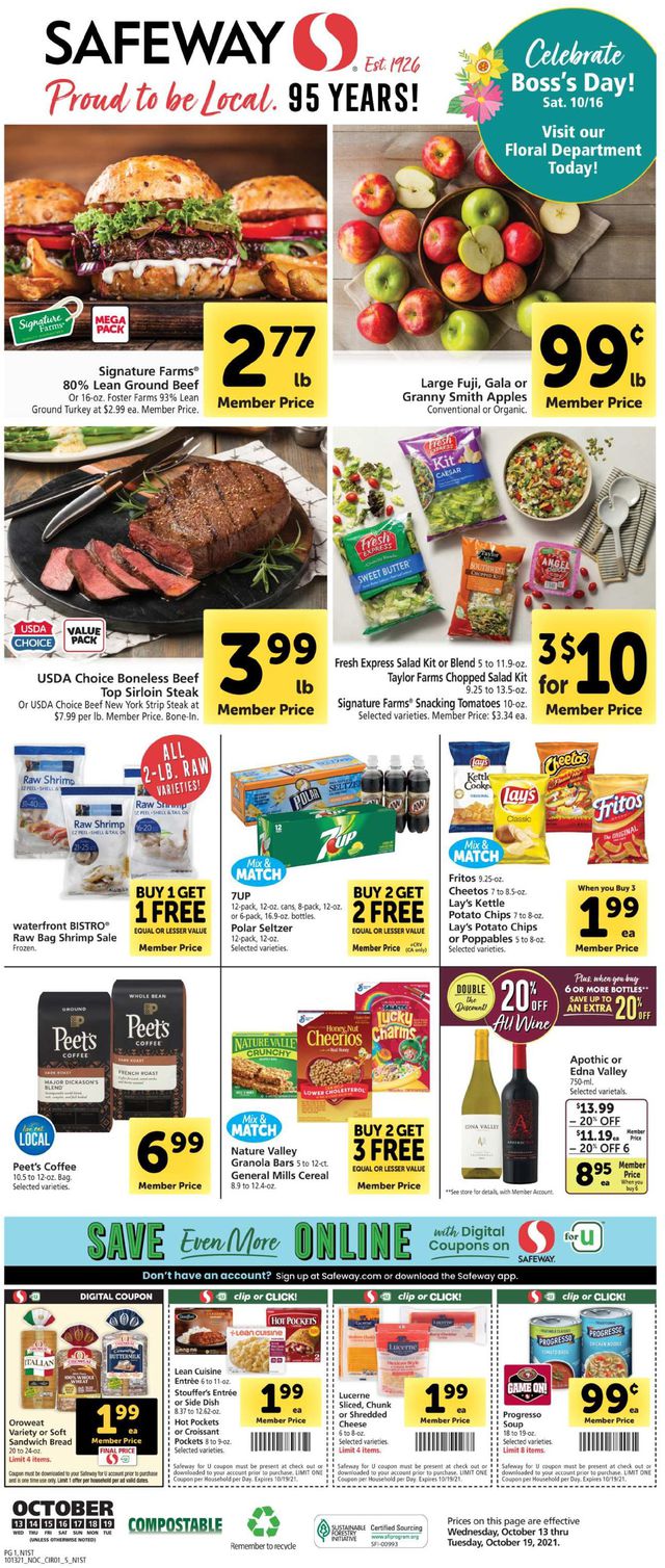 Safeway Ad from 10/13/2021