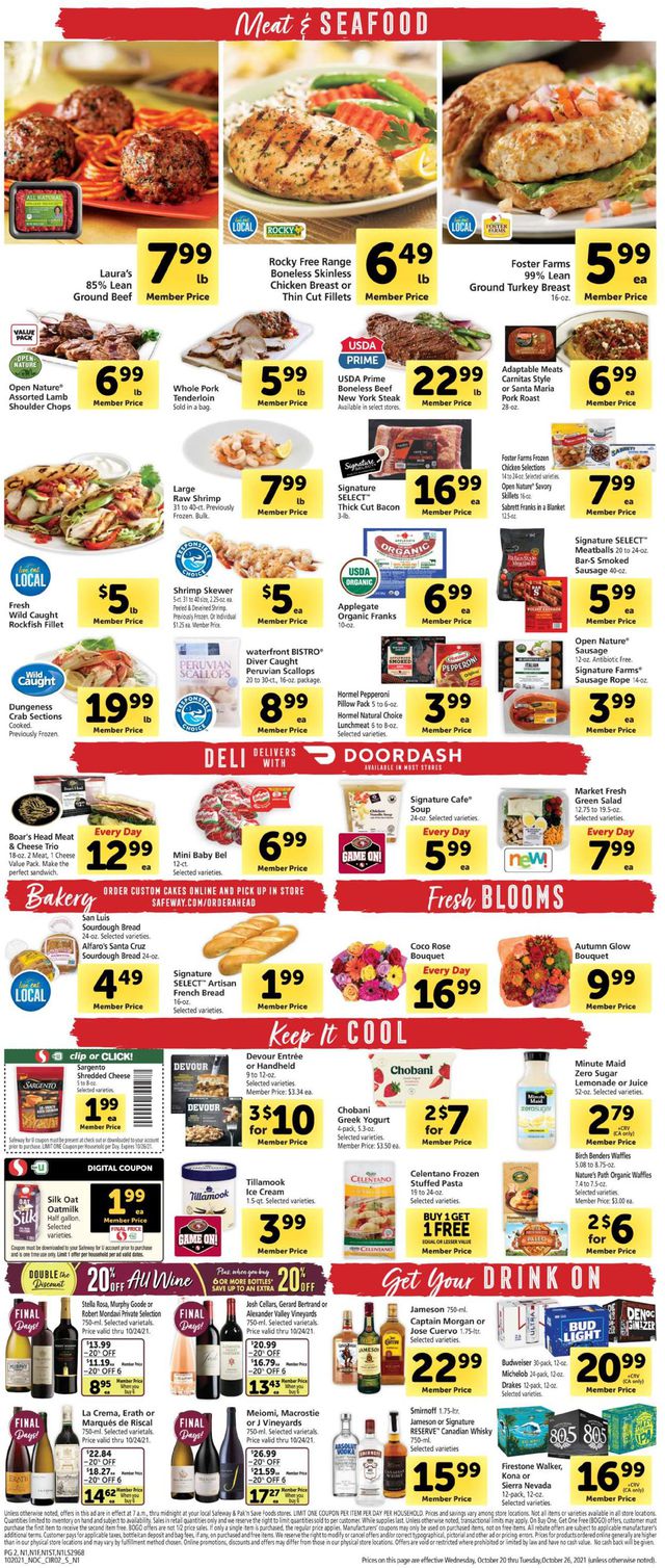 Safeway Ad from 10/20/2021