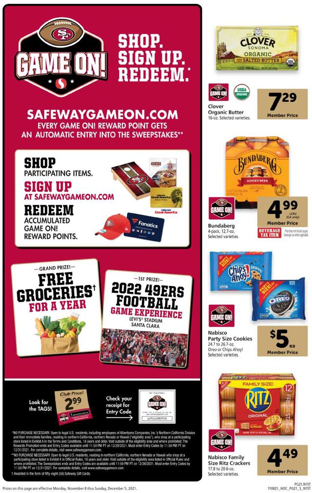 Safeway Ad from 11/08/2021