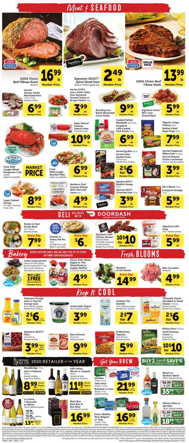 Safeway Ad from 12/08/2021